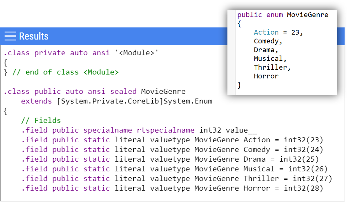 Enums as IL starting with a different value