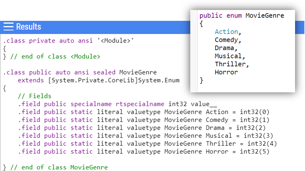 Enums as Intermediate Language