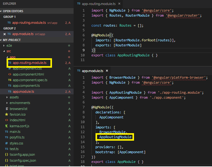 ng new &ndash;routing