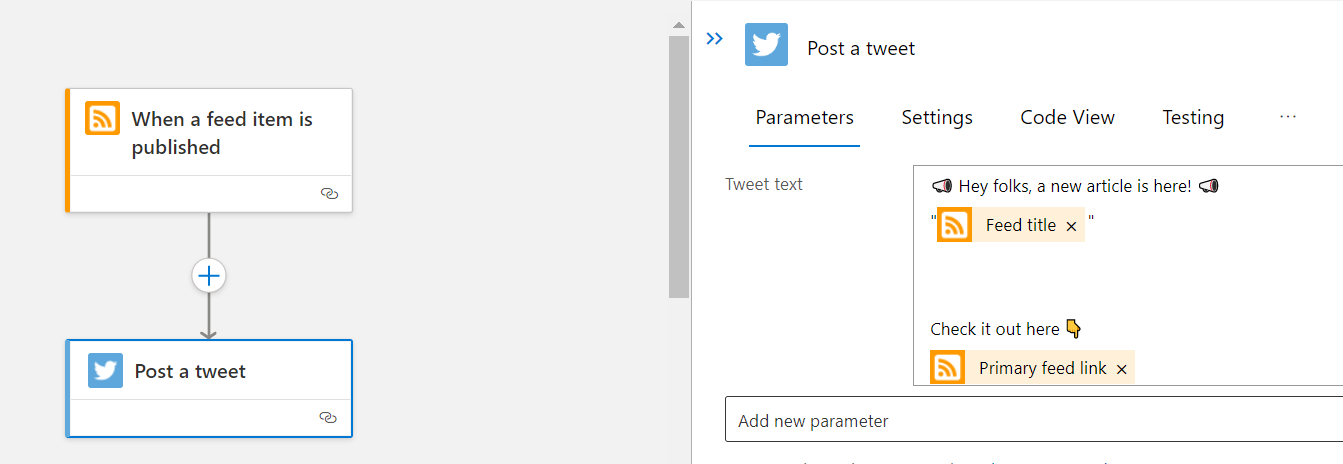 Azure Logic App workflow for publishing on Twitter