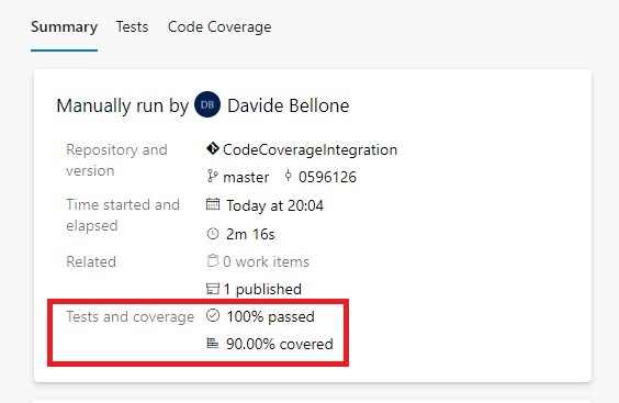 Build summary panel