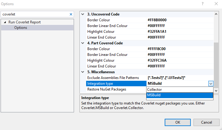 Coverlet Integration type