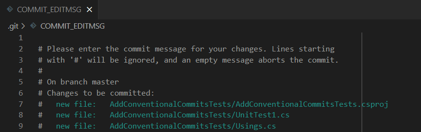 Default commit editor