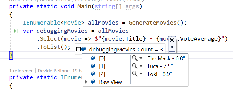 Debugging using LINQ