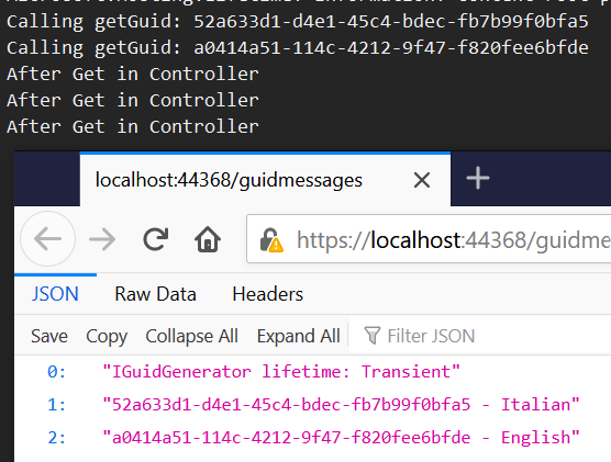 Transient inside Singleton