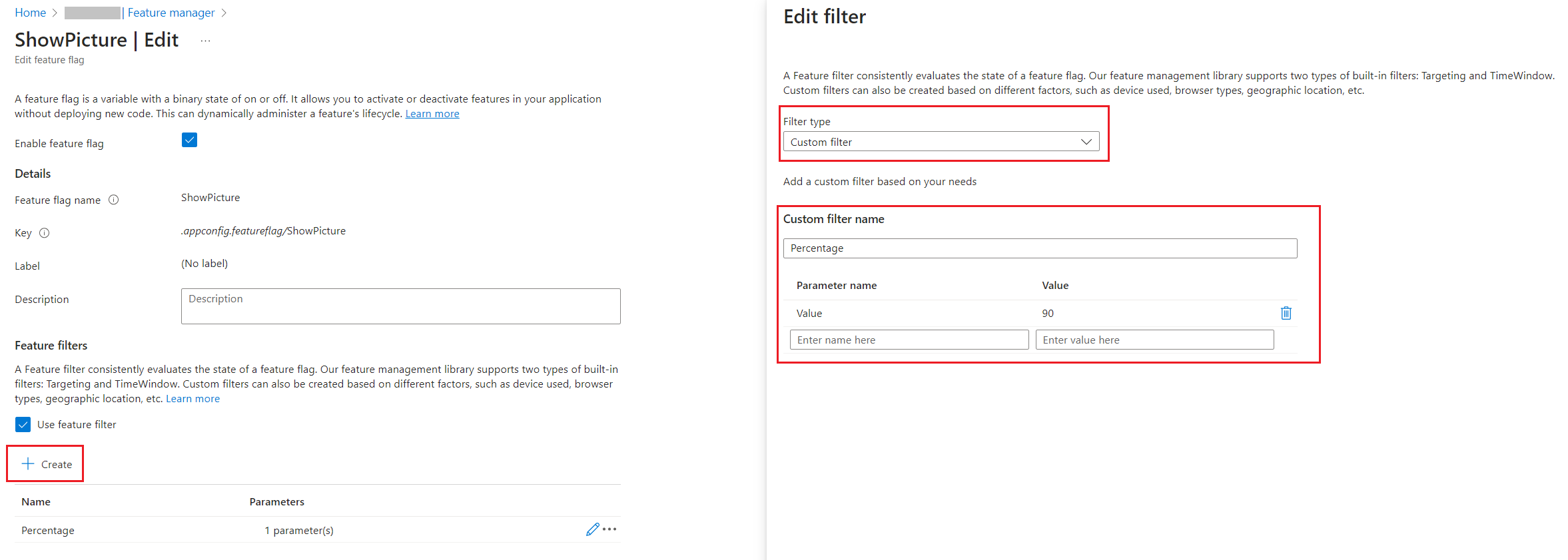 Custom filter used to create Percentage Filter