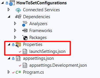 launchSettings file location in the solution