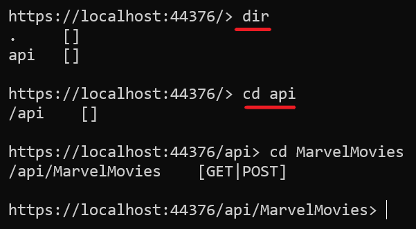Navigation with 'dir' and 'cd' Navigation with “dir” and “cd”
