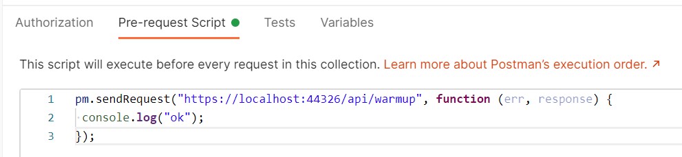 Pre-request script on Postman
