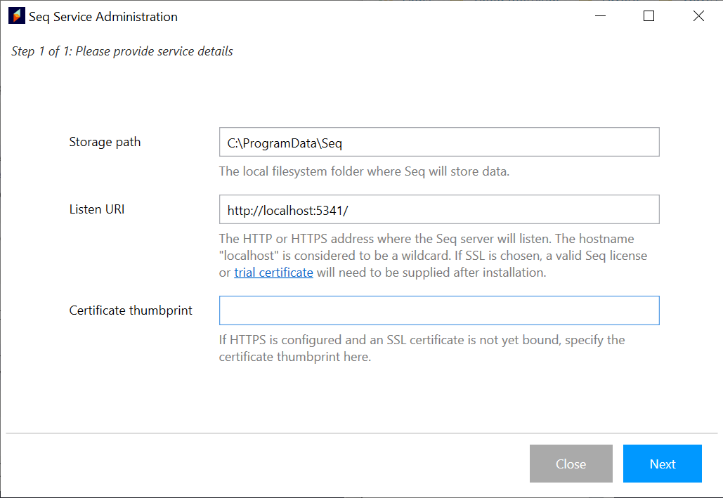 Seq wizard allows also to set the port used on your localhost