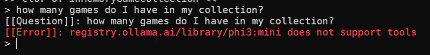 phi3:mini does not support tools
