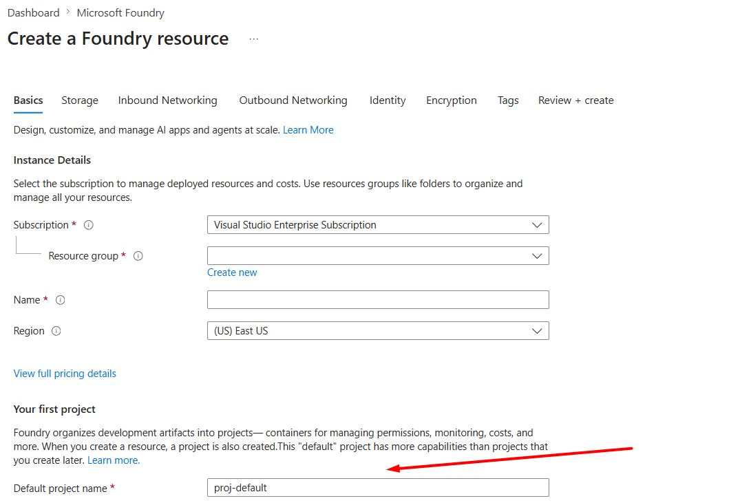 Create Azure Foundry resource