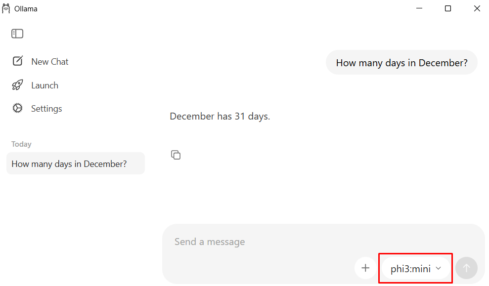 It is possible to use phi3:mini in your local Ollama chat