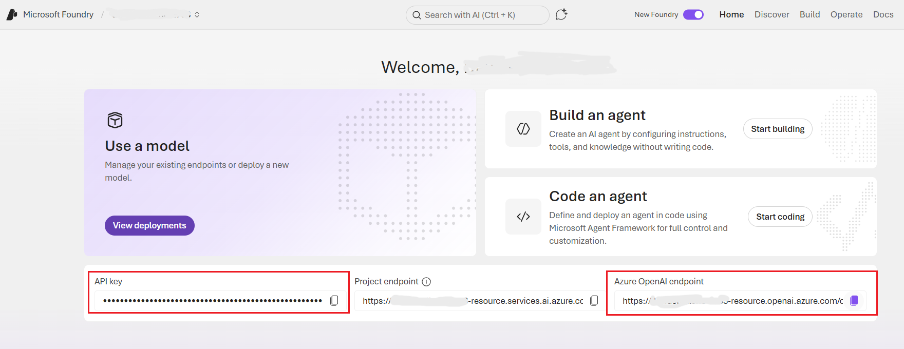 OpenAI model endpoint in Azure Foundry