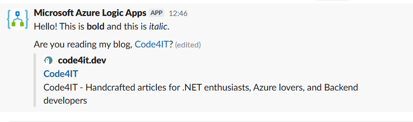 Plaintext message generated via connector