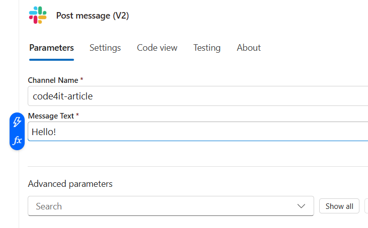 Slack connector fields