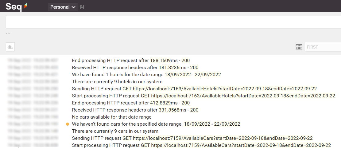 All logs in SEQ