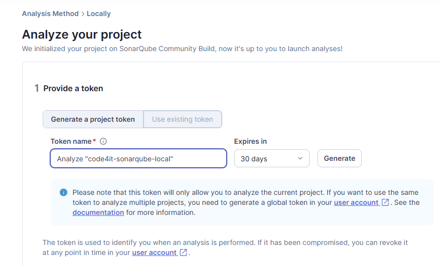 Generate the Token