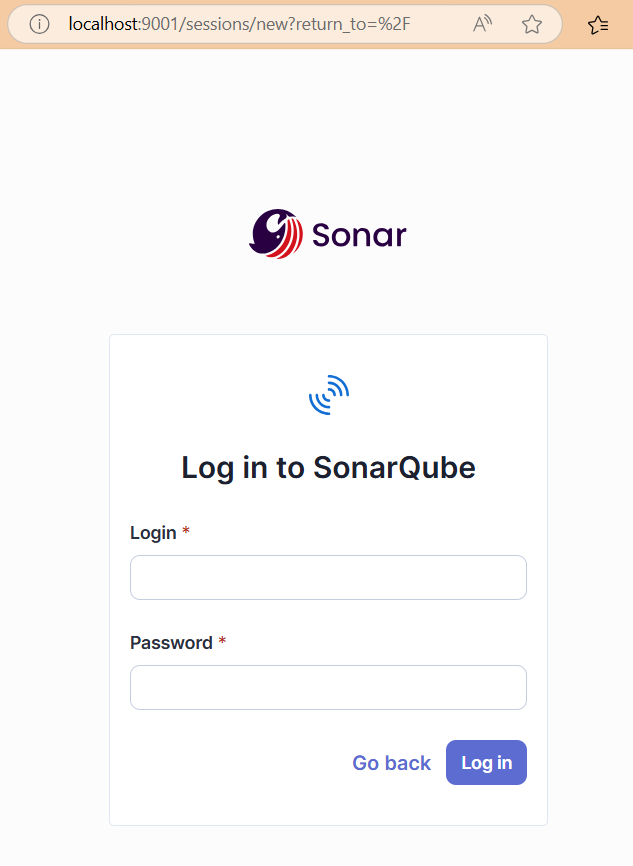 SonaQube login for