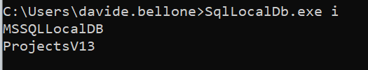 SQLLocalDb.exe i result