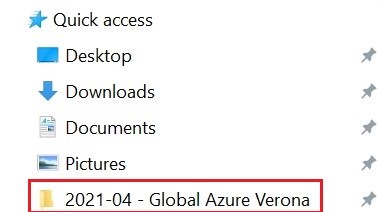 Folder displayed as Pinned Folder