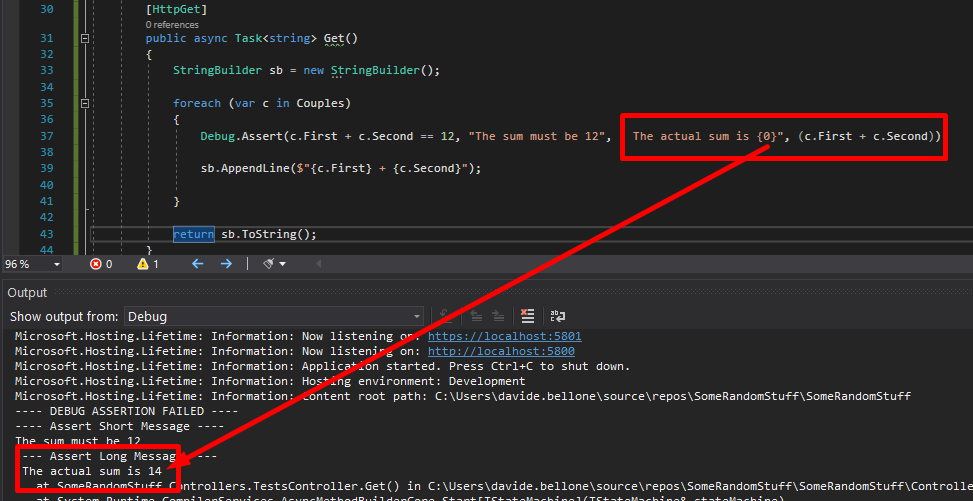 Debug.Assert with formatted messages
