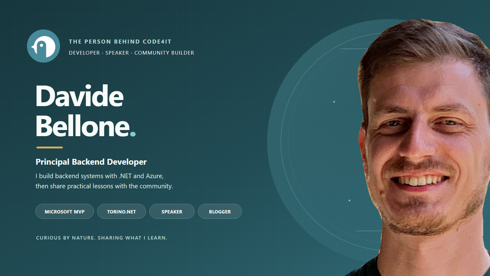 Davide Bellone, .NET developer, content creator and Microsoft MVP